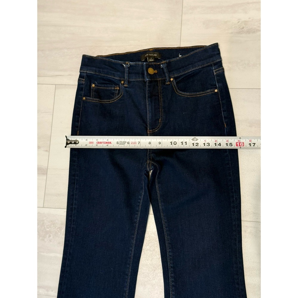 Ann Taylor Jeans Womens 0 Slim Fit Boot Cut Stretch Mid Rise Blue Dark Wash - Picture 10 of 10